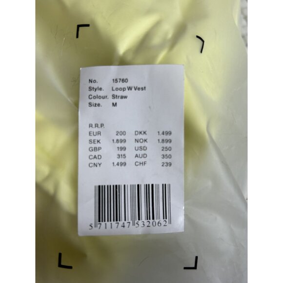 Rains Straw Yellow Loop Padded Vest, Size Medium, NWT, MSRP $250 - Picture 15 of 16